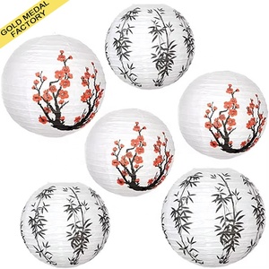 Farol de Papel Chino Japonés con Diseño de Flor de Cerezo Roja para Decoración de Restaurantes de Estilo Oriental, Hogar, Bodas <span class=keywords><strong>y</strong></span> Fiestas - Product Image 1
