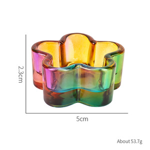 New Arrival Multi Functional <b>Pink</b> and Rainbow Color Glass Heart Butterfly Flower Acrylic Brush Nail Dappen Dishes - Product Image 5