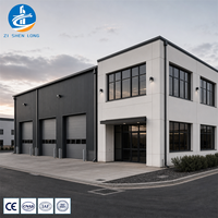Bâtiment de bureaux préfabriqué en structure acier, système de charpente galvanisée avec connexion par boulons, conception de panneaux de toiture acoustiques