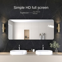Miroir mural de salle de bain en verre avec cadre en aluminium de qualité aéronautique, anti-explosion, sur mesure pour salle de bain/toilettes