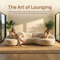 Evergo Samt-Sofagarnitur, Italienisches Mond-Luxus Modulares Gebogenes Ecksofa für Wohnzimmer, Übergroßes Waschbares Stoffsofa