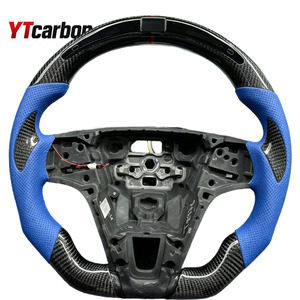 Ytcarbon เส้นใยคาร์บอนสีแดงปรับแต่งได้พร้อมพวงมาลัยหนังสีขาว XC70 T6 S60 <span class=keywords><strong>polestar</strong></span> สำหรับ V60 T6 - Product Image 6