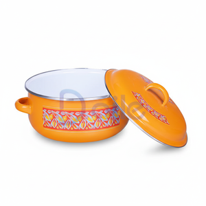 Vente d'usine - Casserole <span class=keywords><strong>en</strong></span> <span class=keywords><strong>fonte</strong></span> avec couvercle et poignée, revêtement émaillé orange, style minimaliste et luxueux pour la cuisine - Product Image 3