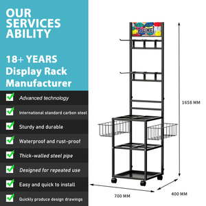 Cửa hàng sàn đứng với kim loại có thể tháo rời dài và ngắn xử lý ô giá Rack hiển thị - Product Image 4