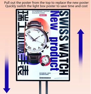 Trung tâm mua sắm LED sạc dạ quang hiển thị áp phích đứng phục vụ Kính Vẽ Hộp đèn biển quảng cáo sàn di động dọc - Product Image 5