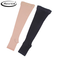 Chaussettes unisexes de compression modérées 23-32 MmHg à bout ouvert pour varices graduées avec bande
