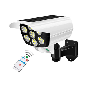 Luces Solares para Exteriores con Sensor de Movimiento, Cámara Falsa, 77 LED, Reflector Impermeable, Lámpara de Calle para Jardín, Hogar y Patio - Product Image 1