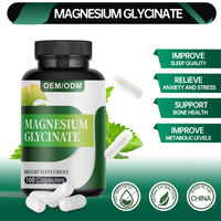 Glycinate de magnésium 100 capsules, supplément de bisglycinate chélaté à absorption élevée pour le soulagement du stress, le sommeil et la récupération musculaire
