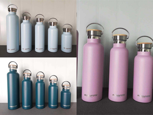 <span class=keywords><strong>Bouteille</strong></span> d'eau à Double paroi noire en acier inoxydable, isolée sous vide, gourde de sport personnalisée avec couvercle flexible, 20oz, vente en gros - Product Image 2