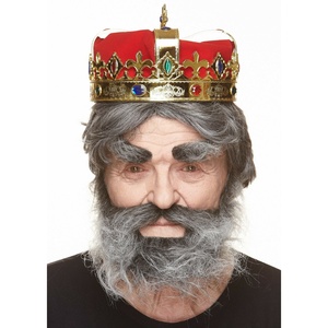 Râu Và Lông Mày Giả Của Vua Già Màu Xám Lộn Xộn - Product Image 2