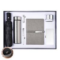 Ensemble cadeau de luxe personnalisé avec logo, bloc-notes A5, stylo, clé USB, tasse isotherme, batterie externe multifonctionnelle, stéréo, bureau