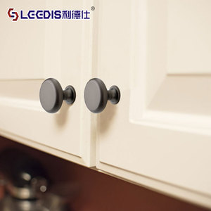 Lgcdis Cabinet <b>Knobs</b> Round Zinc Alloy Pearl <b>Black</b> Minimalist Wardrobe Kitchen Drawer Handles - Product Image 1