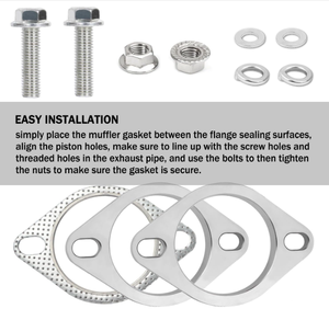 2.25 Inch 2-<b>Bolt</b> Exhaust <b>Flange</b> Repair Stainless Steel Exhaust System Catalytic Converter <b>Flange</b> Exhaust <b>Bolts</b> Exhaust Gaskets - Product Image 3