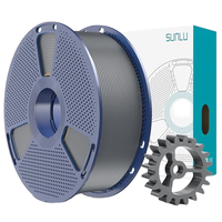 SUNLU PLA + 2.0 Mise à niveau du filament d'imprimante 3D 1KG (2.2lbs) Gris plus résistant 1.75mm PLA Plus Filament soigneusement enroulé 0.02mm