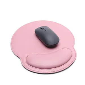 Cute Pink Sublimation Anti-Slip Rubber Bottom Day Trader Mouse Mat Wrist Support Mouse Pads Custom Logo Leather Large Gaming Pad