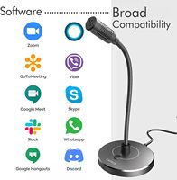 Gooseneck USB Plug & Play Kabelgebundenes Kondensatormikrofon mit Geräuschunterdrückung, Nierencharakteristik, für Konferenzen, Online-Podcasts, mit Stummschalttaste