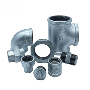 OEM dễ uốn sắt ống nước Phụ kiện kẽm mạ NPT BSP DIY ren mạ kẽm Đen Union khuỷu tay Hex núm vú Ổ cắm ống - Product Image 5