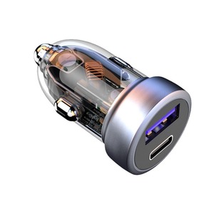 Mini Cargador de Coche Transparente de 100W PD con Carga Rápida, Adaptador para Encendedor de Cigarrillos de 12-24V con Salida Dual USB Tipo C - Product Image 2