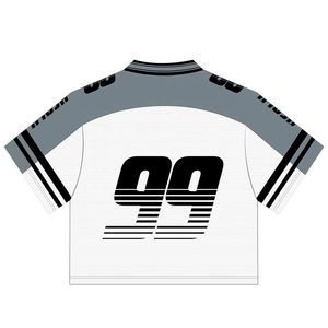 เสื้อกีฬาฟุตบอลผ้าโพลีเอสเตอร์ตาข่ายลายกราฟิกแบบวินเทจชุดเสื้อครอป - Product Image 4