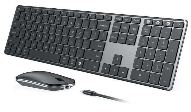 OEM ODM SKM643 Wireless Bluetooth Keyboard Mouse Combo for Windows and Mac  USB and Dual Bluetooth MultiDevice Switching Quiet R