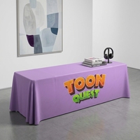 Housse de table personnalisée imprimée 8 pieds pour salon professionnel, nappe drapée en polyester à sublimation couleur pour stand d'exposition et événement