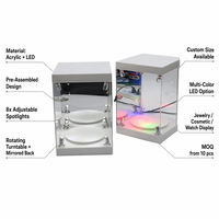 HOTEAM Vitrina Giratoria de Acrílico con LED Preensamblada para Joyería y Cosméticos, Exhibición para Venta al por Menor y al por Mayor, OEM