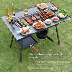 Ngoài Trời Thép Không Gỉ Gấp Nướng Thịt Nướng Mới Dày Hộ Gia Đình Than Nướng BBQ Nướng Cho Cắm Trại Du Lịch BBQ Nướng - Product Image 6