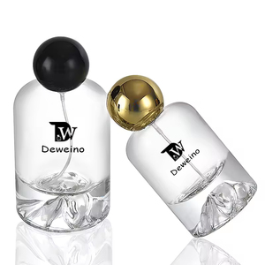 30ML 50ML 100 ML Botella de perfume Botella redonda transparente de vidrio de perfume Base volcánica Botella de perfume única Vidrio con cubierta redonda - Product Image 2