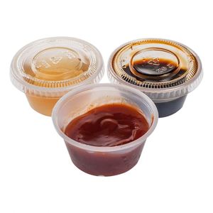 Microwave Safe Single Wall PP Disposable <b>Sauce</b> Cups with PET Lids Leak Proof Food Grade for Catering Takeaway Condiment - Product Image 1