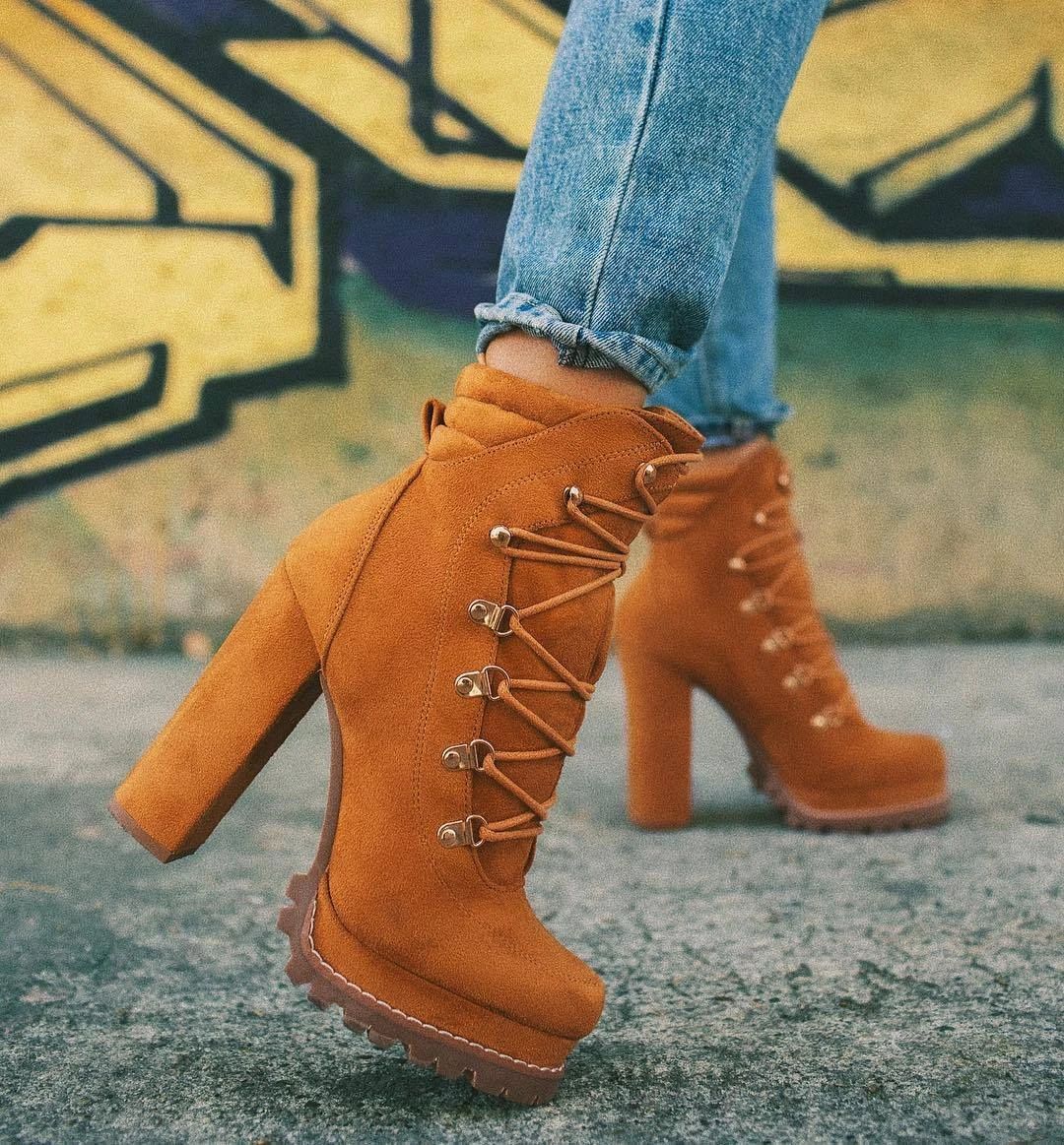 Amazon.com: without logo Botas de mujer con plataforma de moda y tacón alto  grueso botas cortas de encaje Uo cremallera otoño invierno botas zapatos  grandes talla 43 (color: púrpura, talla del zapato: