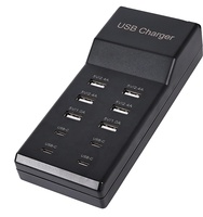Adaptador de fuente de alimentación de Carga inteligente multipuerto de 50W, más de 10 puertos, cargador de pared USB para estación de carga de escritorio para portátiles de la UE y EE. UU.