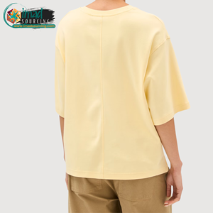 Camiseta de Algodón Holgada para Mujer, Manga Corta, Cuello Redondo, Informal, Transpirable, Suave, Cómoda, Ligera, para el Verano y Uso Diario - Product Image 2