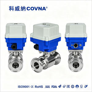 Vente de liquidation B2B COVNA : Vanne d'arrêt électrique motorisée miniature en laiton à double port de qualité sanitaire supérieure - Product Image 3