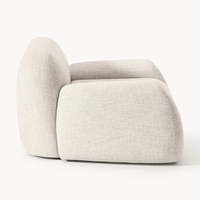 Fauteuil de détente individuel moderne et minimaliste, confortable, rembourré, avec revêtement en tissu éponge, pour balcon, salon, hôtel, villa