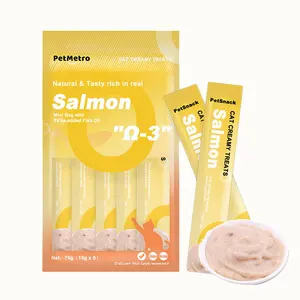 Olio di pesce salmone gatto liquido deliziosi snack dolcetti cremosi per gatti