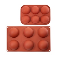 Moule de cuisson en silicone semi-sphérique à 6 cavités, personnalisé, de qualité alimentaire, facile à démouler, sans BPA