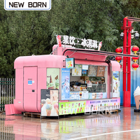Camion de cuisine commerciale, remorque, équipement de restauration mobile, cadre en aluminium, fibre de verre, acier inoxydable, 4 roues, facile à utiliser pour la nourriture