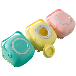 Silicone <b>Bath</b> <b>Brush</b> For Cat Pink With Shampoo Fill Design Massage <b>Brush</b> - Product Image 2