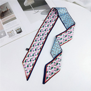 Nouvel arrivage Ins : Sac à poignée à carreaux, <span class=keywords><strong>Foulard</strong></span> long en polyester sergé, Ruban décoratif, Bandeau pour <span class=keywords><strong>cheveux</strong></span> - Product Image 5