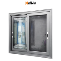Ventanas corredizas de doble acristalamiento de aluminio negro moderno de tamaño personalizado Ventana corrediza de aluminio de vidrio de baja emisividad Ventana corrediza mosquitera