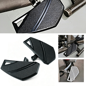 Reposapiés delanteros de malla retro para motocicleta Harley Breakout Street Bob Low Rider 2018-2023, antideslizantes, color negro cromado - Product Image 3