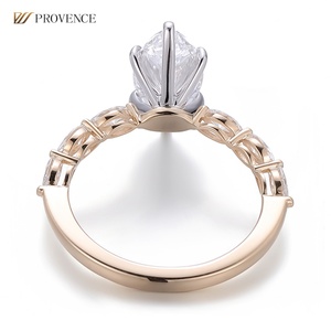 Anillo de Oro Amarillo Macizo de 18K o 14K con Diamante Cultivado en Laboratorio con Corte Marquesa y Certificado IGI, Joyería Fina Personalizada, Regalo de San Valentín para Mujeres y Hombres - Product Image 2