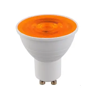 HoneyFly Orange Dimmable GU10 LED Bulb 3W/5W MR16 (50mm) +C 220-240V GU10 Flame COB LED Aluminum Spot Lamp Cup
