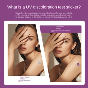 Verano playa viaje esencial transfronterizo UV CAMBIO <span class=keywords><strong>DE</strong></span> Color tatuaje pegatinas papel protector solar detección <span class=keywords><strong>para</strong></span> aplicación corporal - Product Image 3