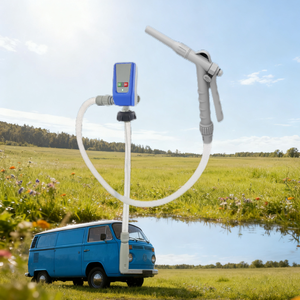 Pompe de transfert de carburant portable DC12V avec 4 adaptateurs, 5 GPM, buse manuelle basse pression, OEM AC220V, industrie automobile - Product Image 3