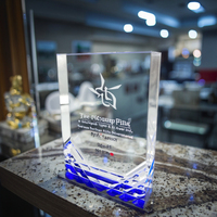 Trofeo de acrílico transparente personalizable, torre de estampado en caliente de alta calidad, medalla de reconocimiento de evento, regalo de recuerdo