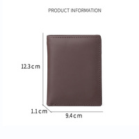 Dompet Kulit Asli Minimalis Vintage Tipis Anti Air dengan RFID Blocking, Tempat Kartu dan Koin untuk Pria