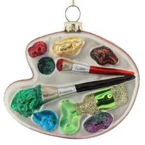 Zhengtian Hand Blown Glass Paint Tray New Design Glittering Tools for Christmas Tree & Holiday Party Decorations
