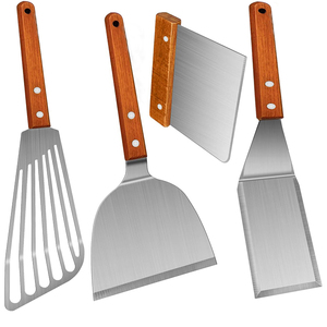 Mango de madera para cocinar barbacoa parrilla plancha Turner pala cuchillo para masa espátula de pescado de acero inoxidable - Product Image 1