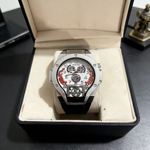 Men's bold large dial high-end digital <b>watch</b> with silicone strap quartz wristwatch - Product Image 2